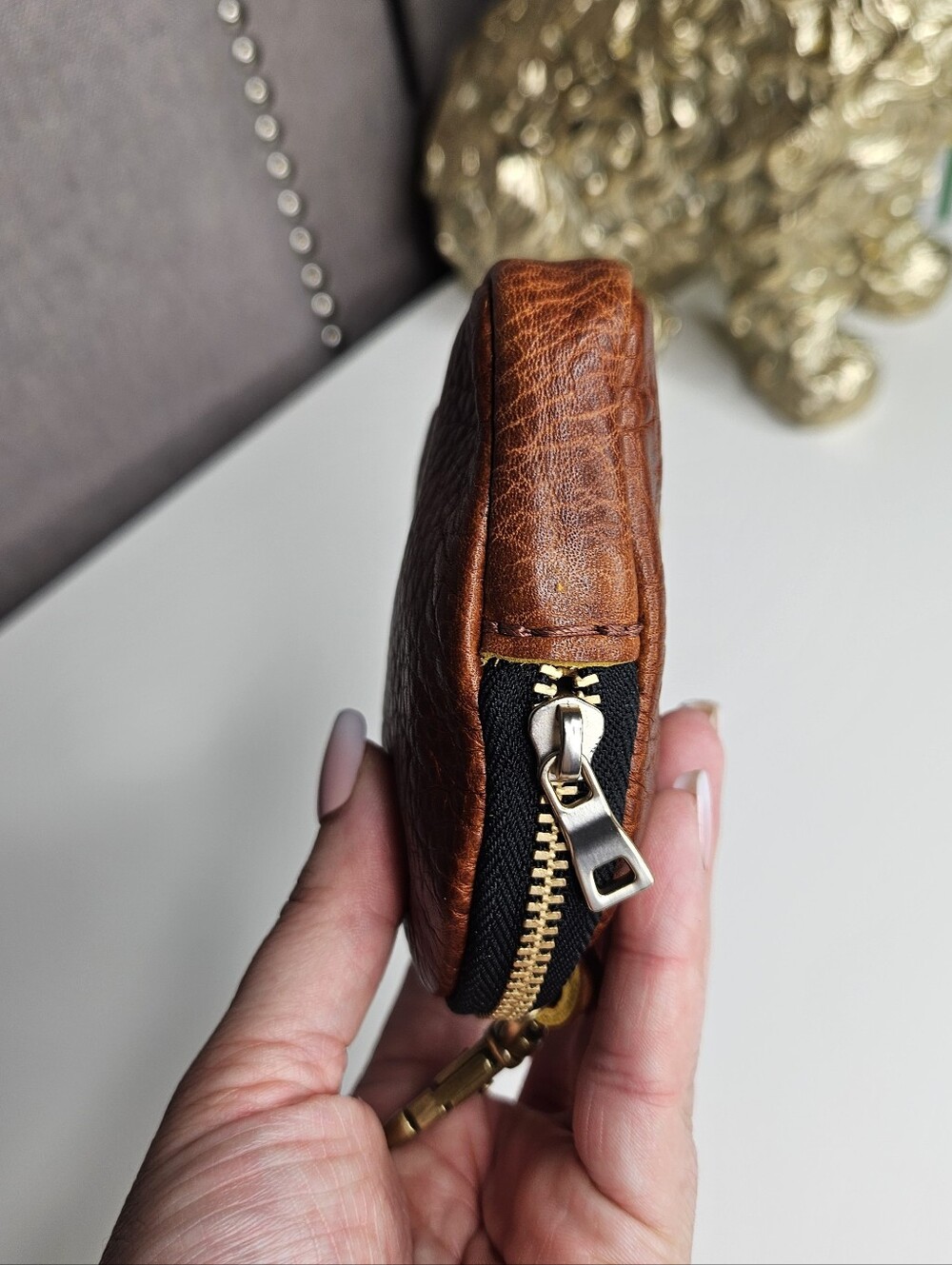 Portland Leather Goods Itsy Bitsy Pouch Sienna Brown - Picture 4 of 9